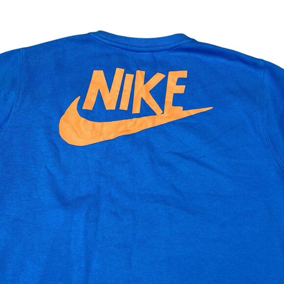 Nike Men's Crew Neck Sweatshirt Blue Orange Trance Size Large - Picture 4 of 16
